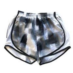 Nike Gray White Checker Tempo Lined Hi Rise Athletic Running Shorts Size medium